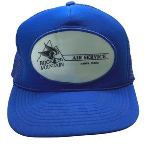 Vintage Rocky Mountain Air Service Nampa Idaho Trucker Hat Mesh Cap Snapback